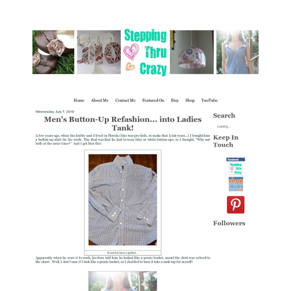 Men's Button-Up Refashion... Into Ladies Tank!