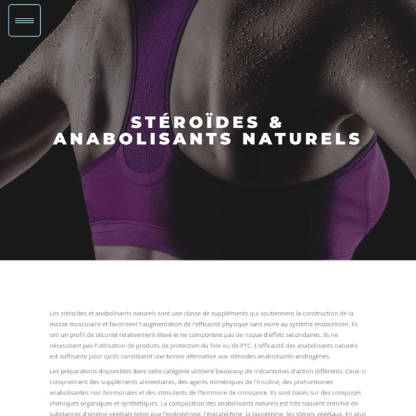 Stéroïdes et Anabolisants Naturels - Achetez sur Fitness Body