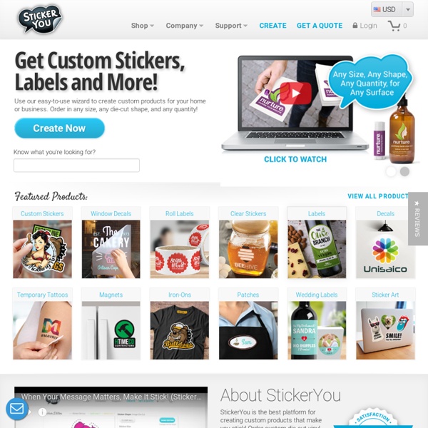 StickerYou allows you to make stickers. Create custom stickers, logo stickers and labels online.