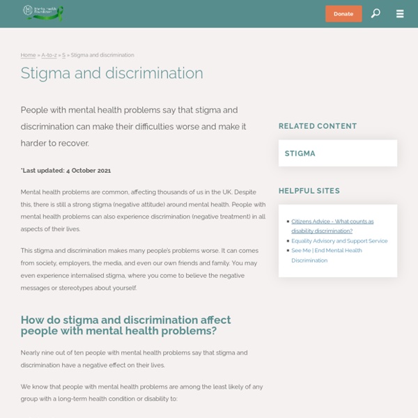 Stigma and discrimination