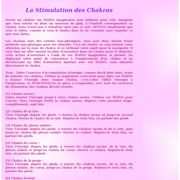 Stimuler les chakras