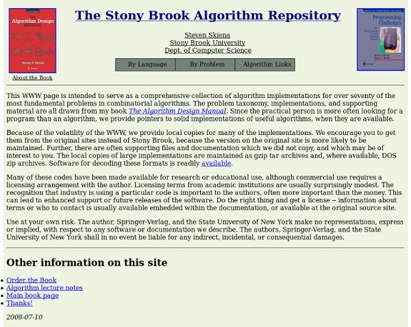 The Stony Brook Algorithm Repository