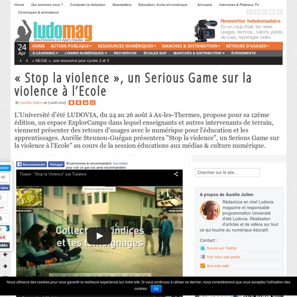 "Stop la violence", un Serious Game sur la violence à l'Ecole
