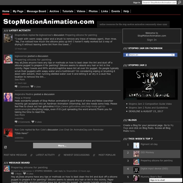StopMotionAnimation.com - online resources for the stop motion animation community since 1999