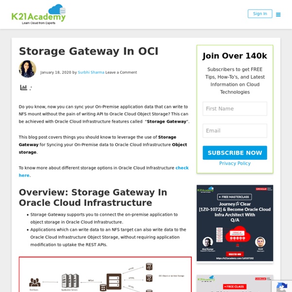 Storage Gateway In Oracle Cloud Infrastructure (OCI)