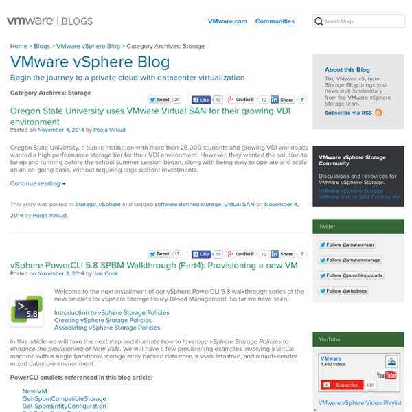 VMware Storage and Software-defined Storage (SDS) Solutions Blog Posts