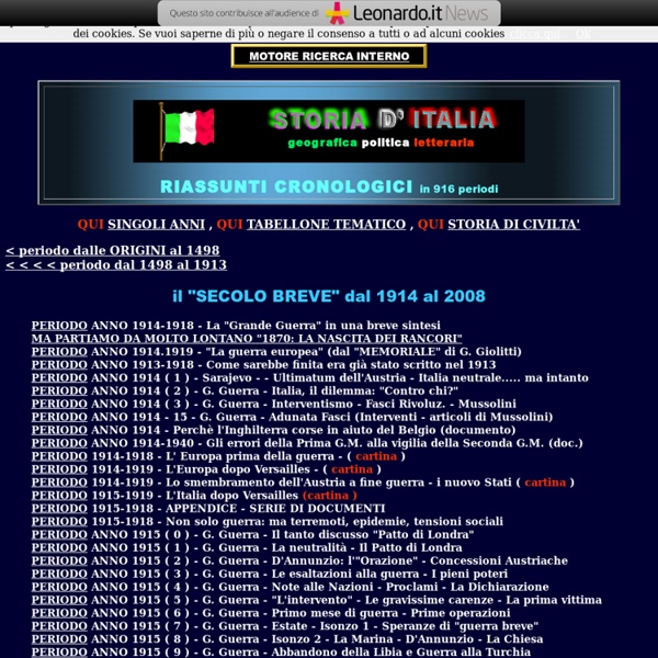 STORIA D'ITALIA - STORIA CRONOLOGICA DI 2000 ANNI