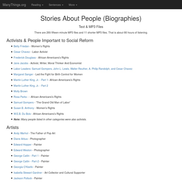 Stories About People (Biographies) in Easy-to-Understand English