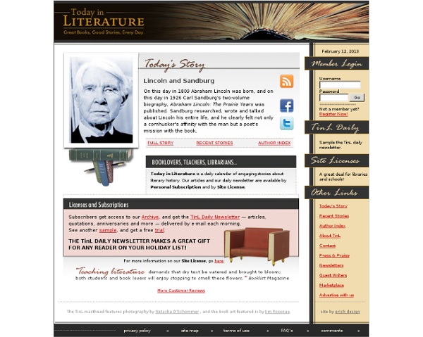 Great Stories, People, Books & Events in Literary History