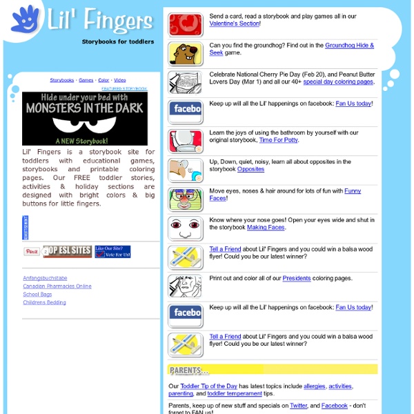 Lil' Fingers Storybooks: Toddler/preschool/K-3 activites, stories, coloring