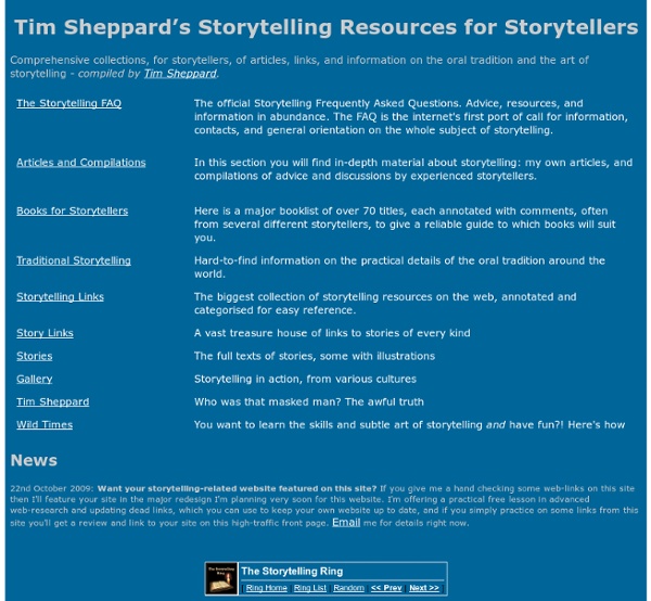 Tim Sheppard's Storytelling Resources for Storytellers