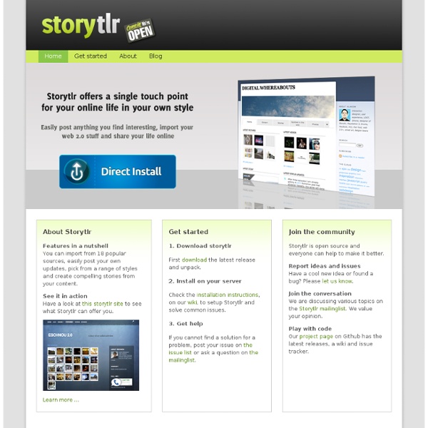 Storytlr : portail perso, mashup web2.0