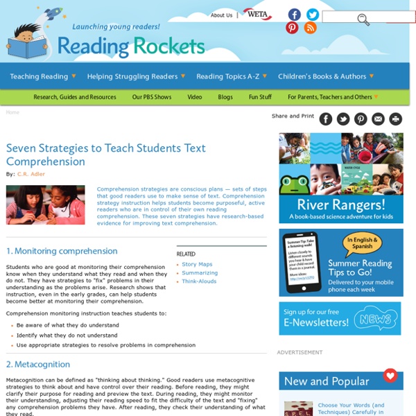 Seven Strategies to Teach Students Text Comprehension