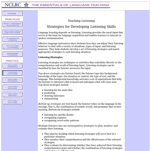 Strategies for Developing Listening Skills