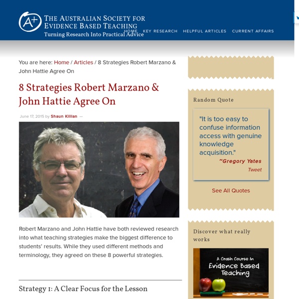 8 Strategies Robert Marzano & John Hattie Agree On