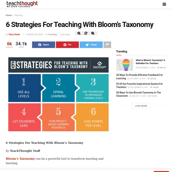 6 Strategies For Teaching With Bloom's Taxonomy