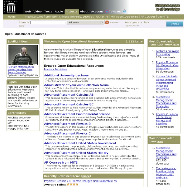 Download & Streaming : Open Educational Resources : Internet Archive