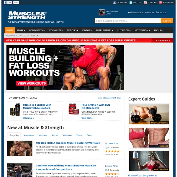 Muscle & Strength - Huge Muscle Building Site, Store & Community
