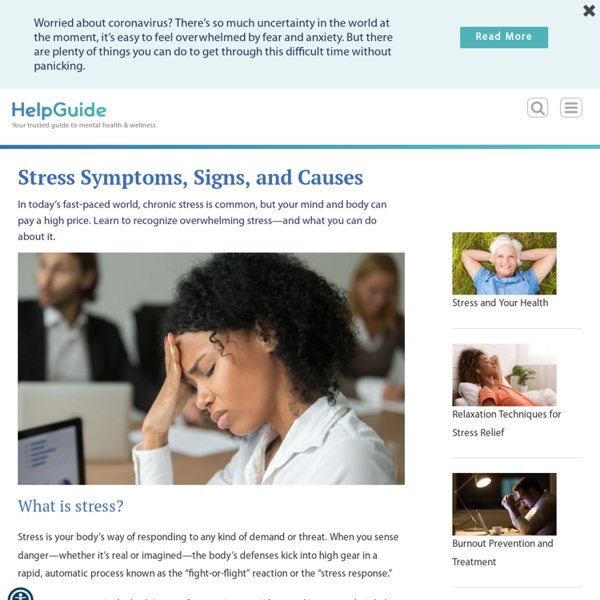 Stress Symptoms, Signs, and Causes
