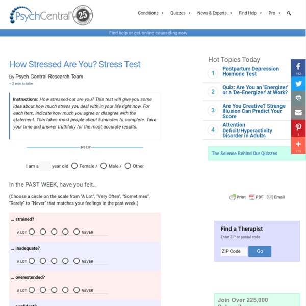 Stress Test - How Stressed Are You?