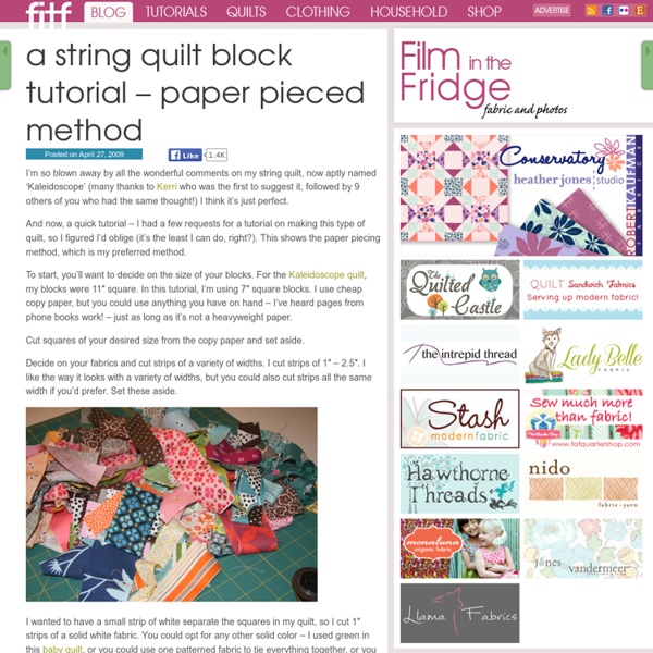 A string quilt block tutorial – paper pieced method