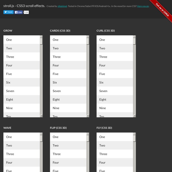 Stroll.js - CSS3 Scroll Effects