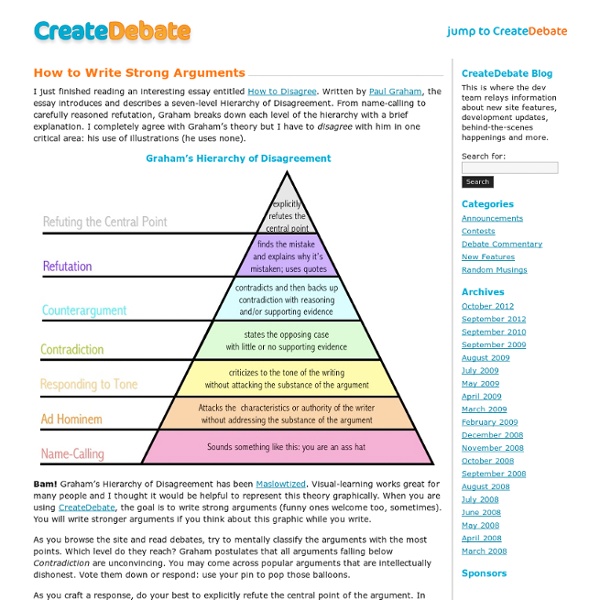 How to Write Strong Arguments at The CreateDebate Blog