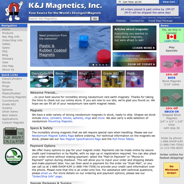 K&J Magnetics - Strong Neodymium Magnets, Rare Earth Magnets
