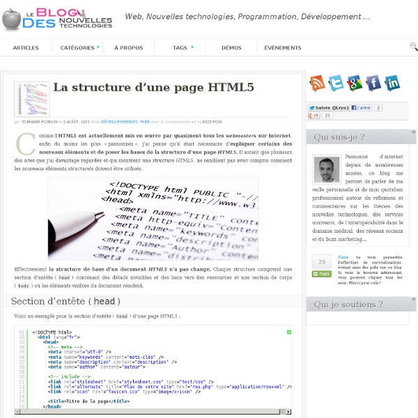 La structure d’une page HTML5