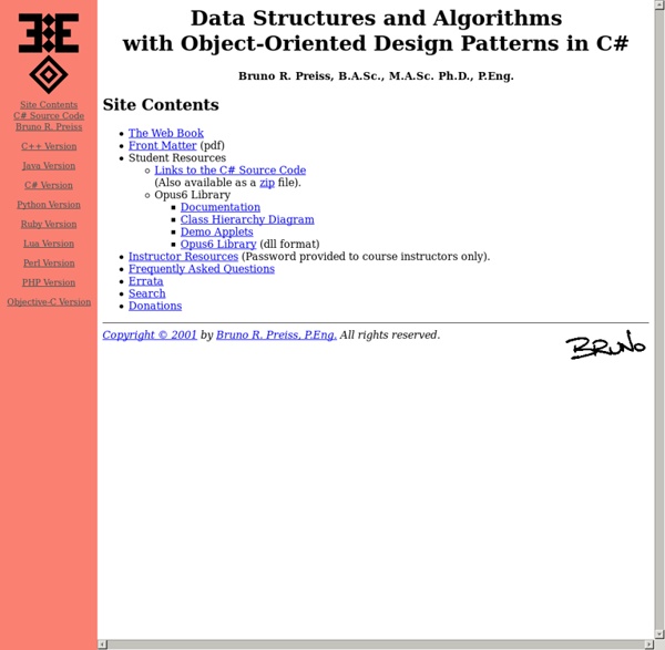 Data Structures and Algorithms with Object-Oriented Design Patterns in C#