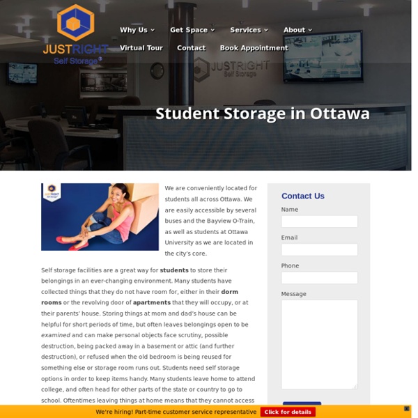 Student Storage in Ottawa - Just Right Self Storage