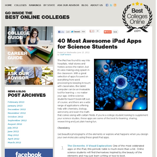 40 Most Awesome iPad Apps for Science Students
