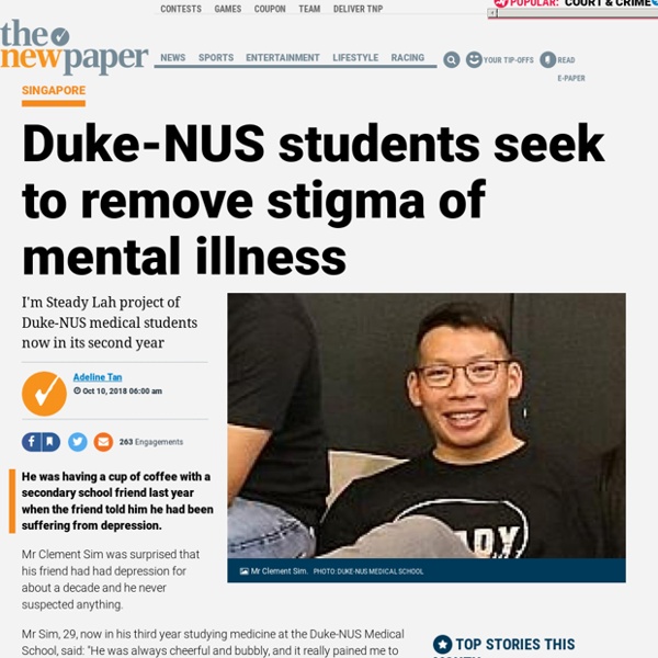 Duke-NUS students seek to remove stigma of mental illness, Latest Singapore News