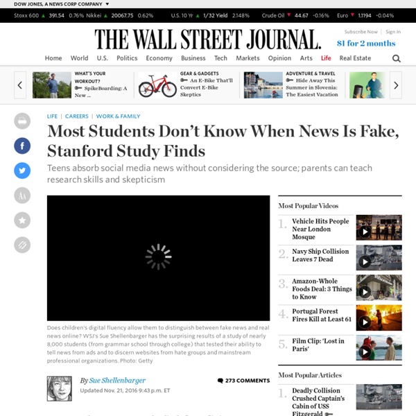 Most Students Don’t Know When News Is Fake, Stanford Study Finds