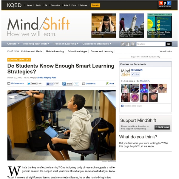 Do Students Know Enough Smart Learning Strategies?