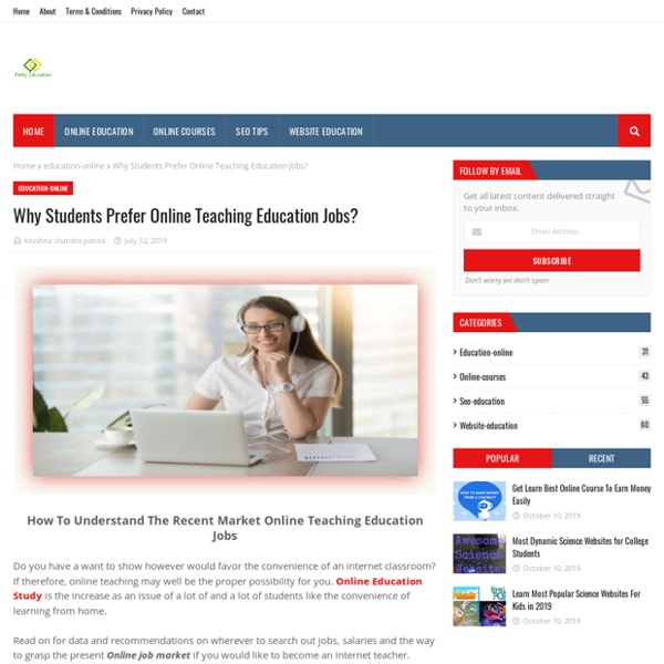 Why Students Prefer Online Teaching Education Jobs?