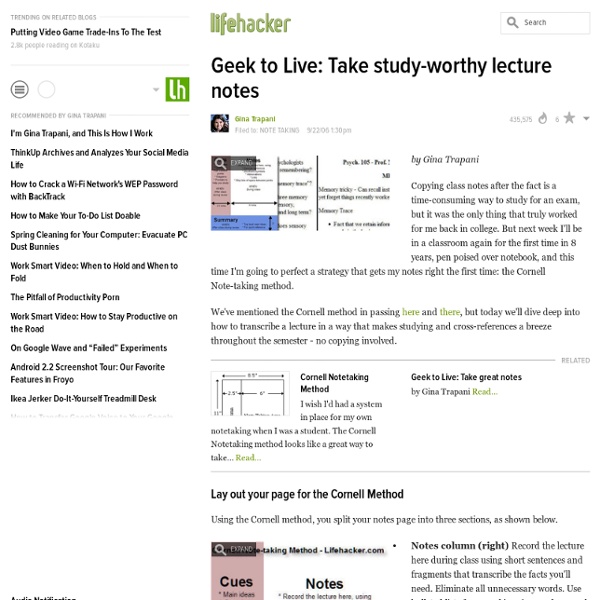 Geek to Live: Take study-worthy lecture notes