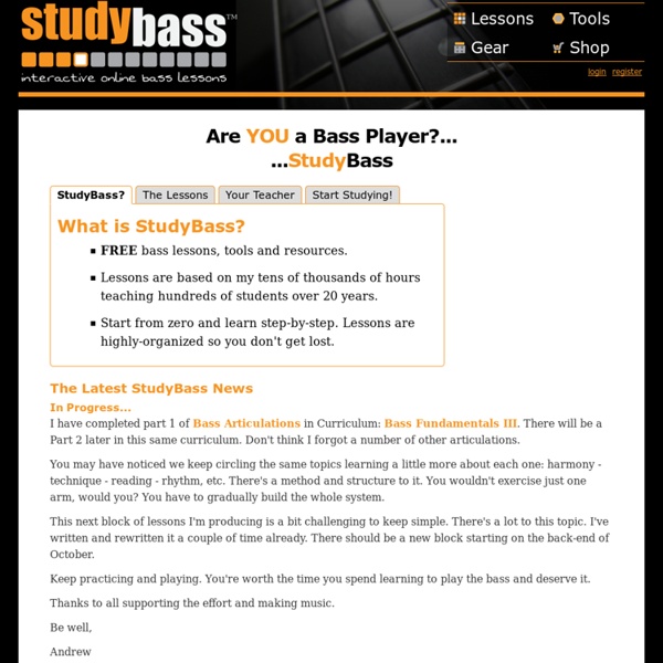 Online Bass Lessons at StudyBass