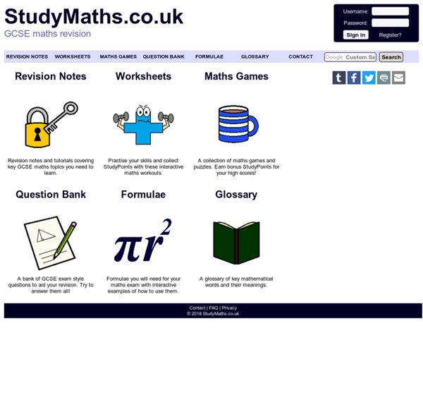 StudyMaths.co.uk - GCSE maths revision