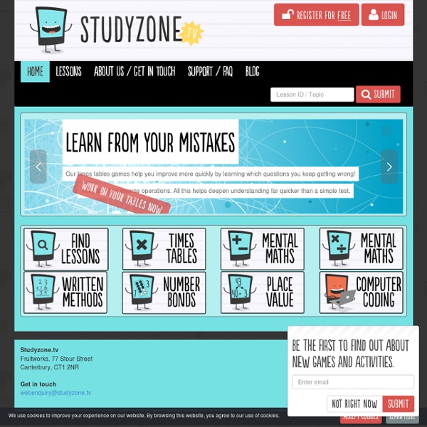 Studyzone.tv - Maths Games, Video Lessons and Worksheets