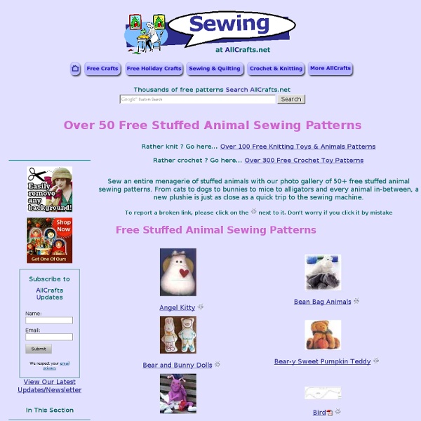 Over 50 Free Stuffed Animal Sewing Patterns at AllCrafts!