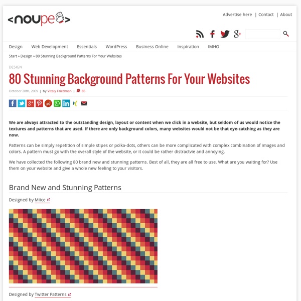 80 Stunning Background Patterns For Your Websites « Noupe