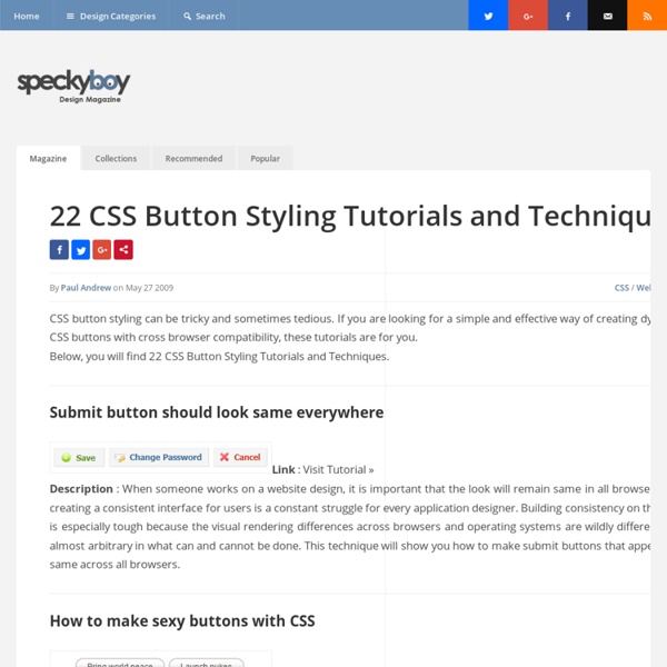 22 CSS Button Styling Tutorials and Techniques : Speckyboy Design Magazine