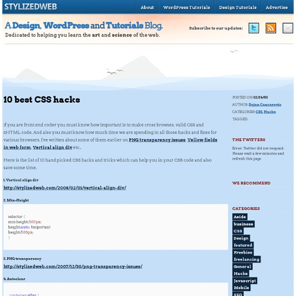 10 best CSS hacks
