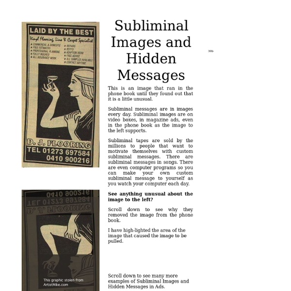 Subliminal Messages - Hidden Subliminal Image Samples - Do you get the hidden subliminal message?
