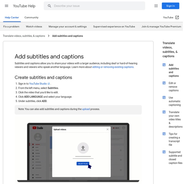 Add subtitles & closed captions - YouTube Help
