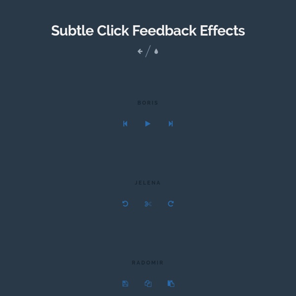 Subtle Click Feedback Effects