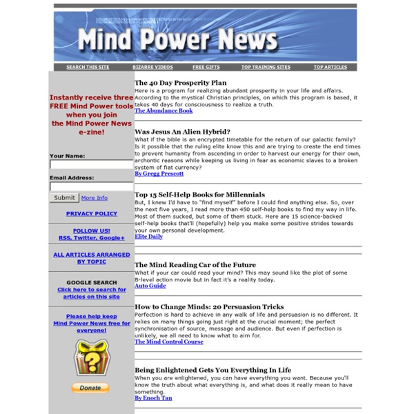 MIND POWER NEWS: How to Create Health Wealth Success Happiness Freedom