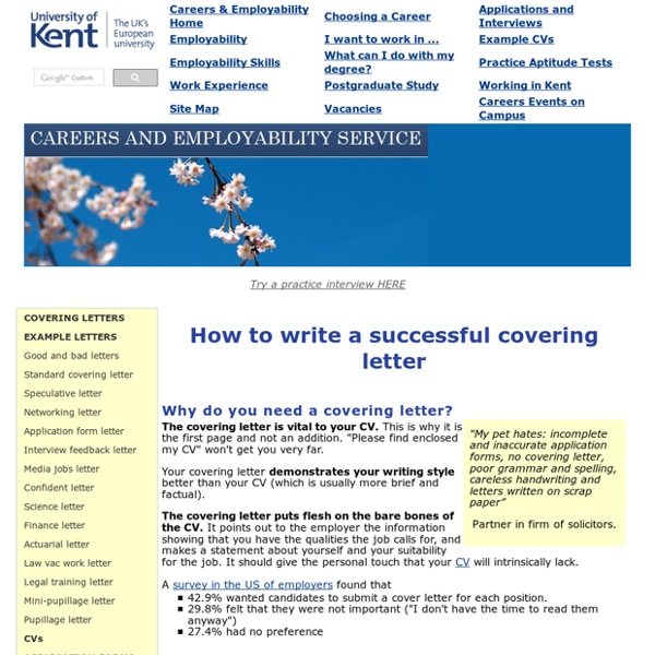 How to write a successful covering letter