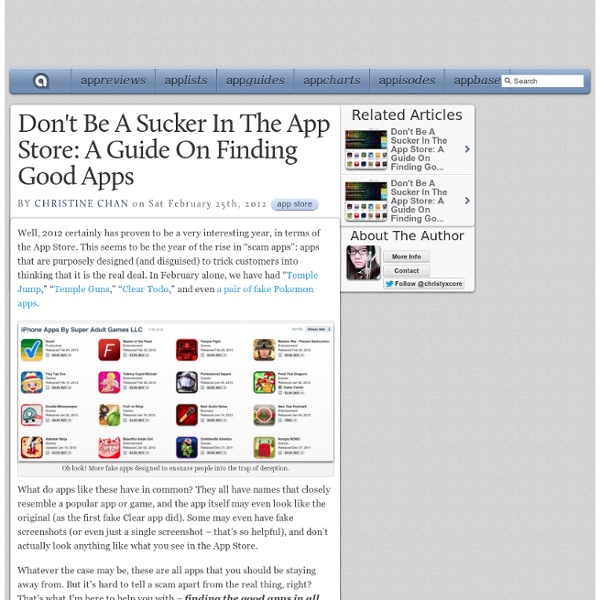 Don't Be A Sucker In The App Store: A Guide On Finding Good Apps